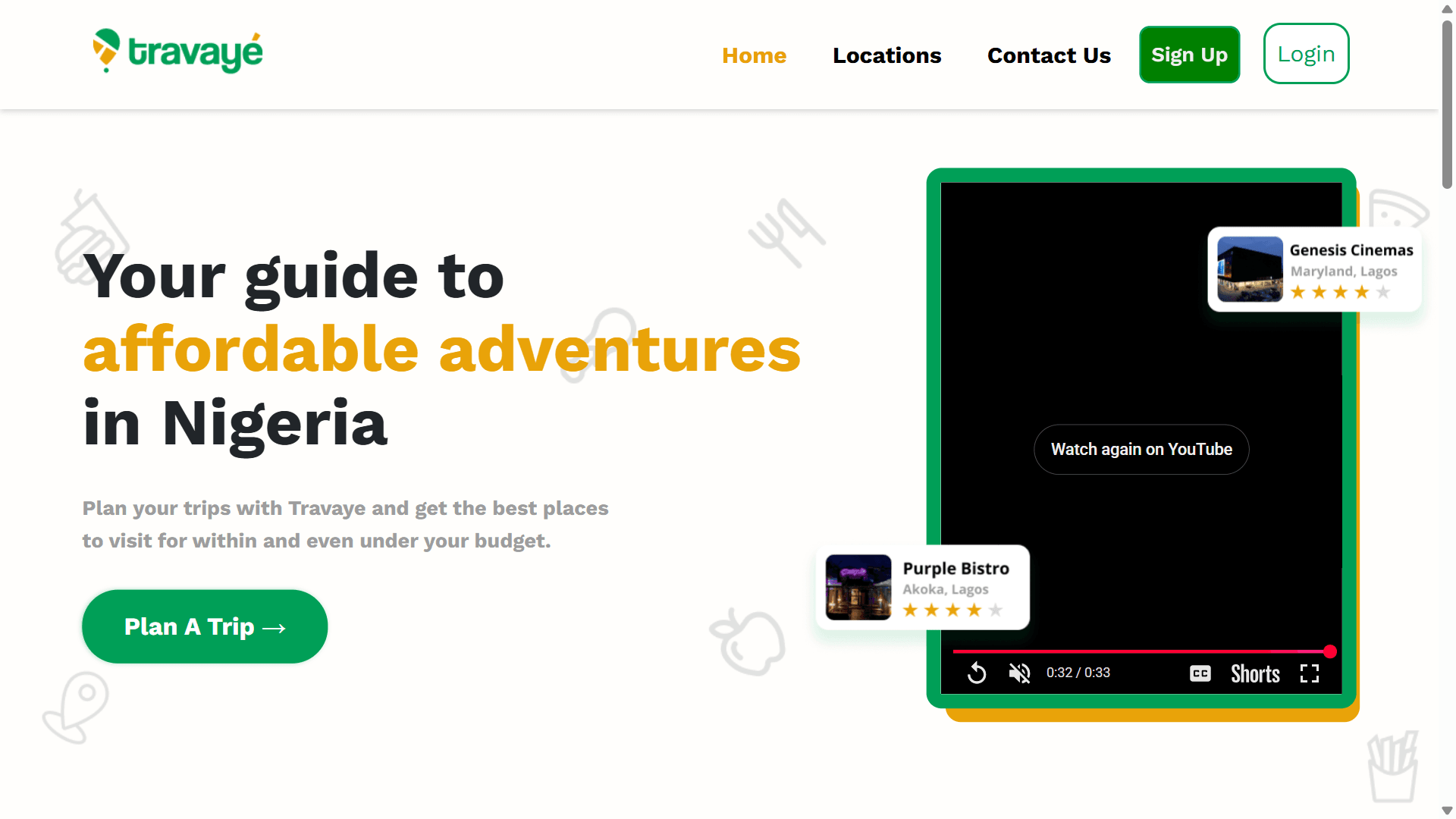 Travaye NG - Tourism project screenshot